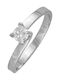 Single Stone Ring In 18K White Gold With Diamond