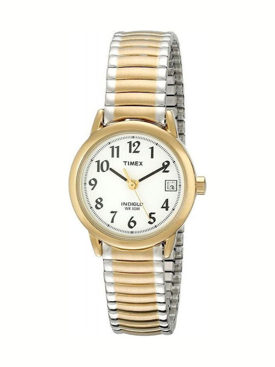 Timex Womens Watch 25mm Battery with Gold Metal Bracelet