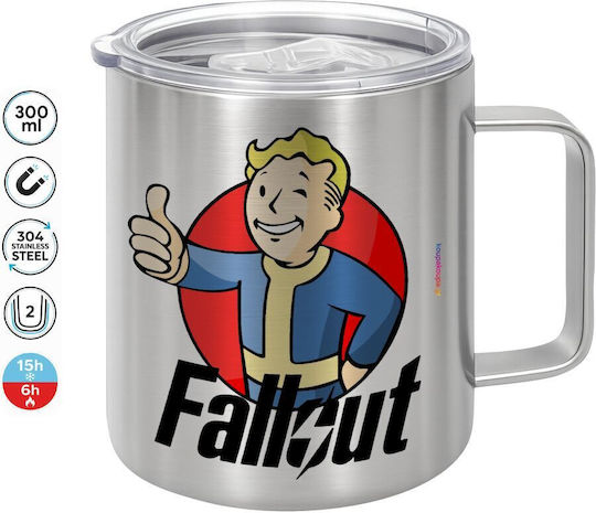 Koupakoupa Fallout Vault Boy Κούπα Μεταλλική με Καπάκι Καφέ 300ml