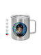 Koupakoupa Wednesday Big Eyes Metallic Mug with Lid Brown 300ml