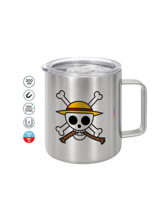 Koupakoupa Onepiece Skull Cană Metalică Cu Capac Maro 300ml