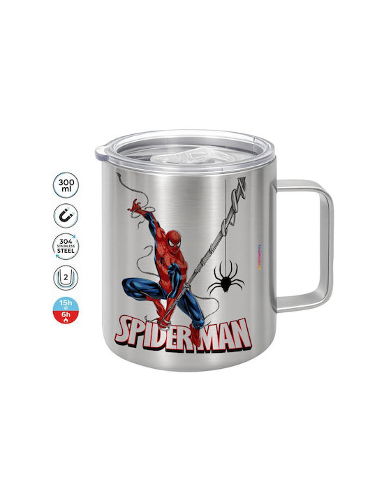 Koupakoupa Spiderman Fly Cană Metalică Cu Capac Maro 300ml