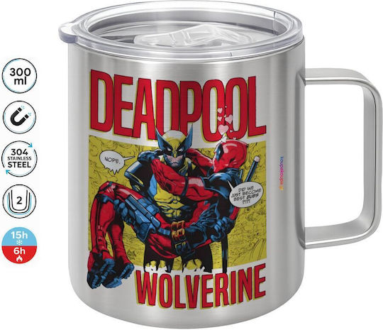 Koupakoupa Metallic Mug with Lid Red 300ml