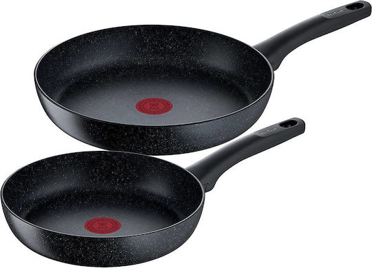 Tefal Set Tigăi din Aluminiu cu Strat de Piatră 2 Bucăți