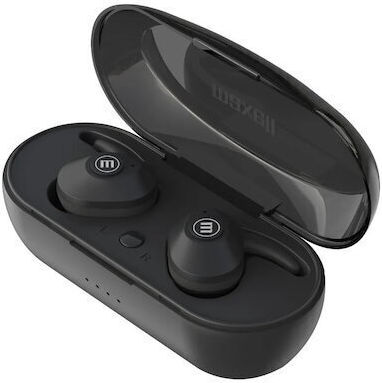 Mini Duo In-ear Bluetooth Handsfree Ακουστικά με Αντοχή στον Ιδρώτα και Θήκη Φόρτισης Μαύρα