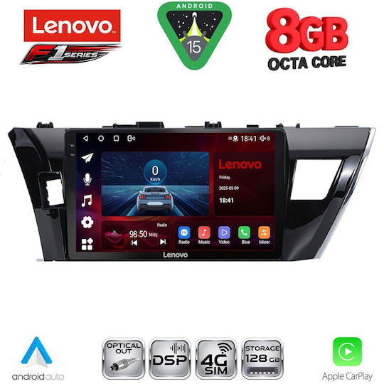 Lenovo Car Audio System for Toyota Corolla 2013-2016 (Bluetooth/USB/WiFi/GPS/Apple CarPlay/Android Auto) with 10" Touch Screen