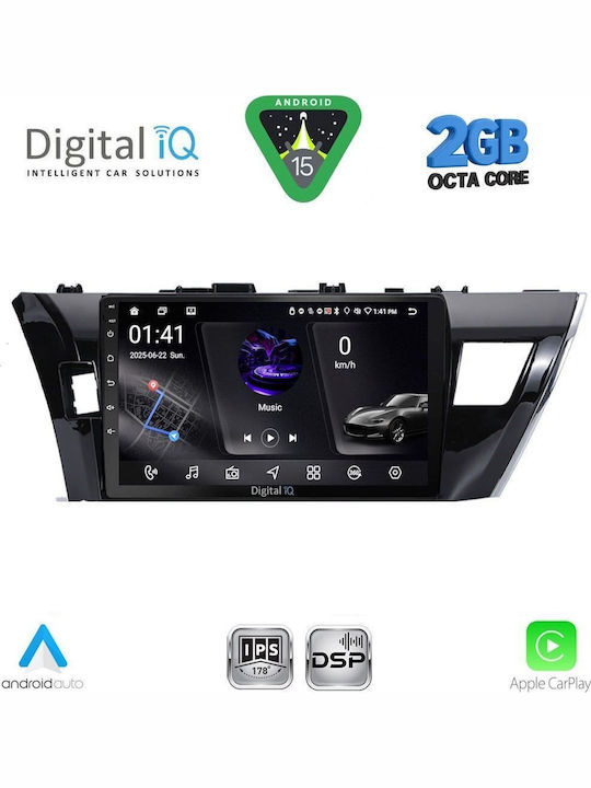 Digital IQ Car Audio System for Toyota Corolla 2013-2016 with Touch Screen 10" Built-in Wi-Fi Bluetooth USB GPS Apple CarPlay Android Auto Digital IQ RSF 4714SM_CPA