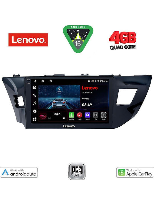 Lenovo Car Audio System for Toyota Corolla 2013-2016 (Bluetooth/USB/WiFi/GPS/Apple CarPlay/Android Auto) with 10" Touch Screen