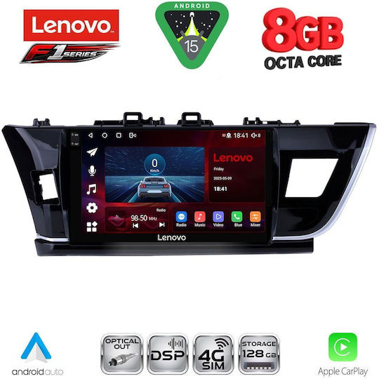 Lenovo Car Audio System for Toyota Corolla 2013-2016 (Bluetooth/USB/WiFi/GPS/Apple CarPlay/Android Auto) with 10" Touch Screen