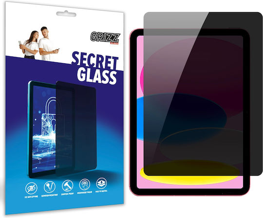 GrizzGlass Ceramic Privacy Matte Tempered Glass (iPad 10.9 Inch 2022 / iPad 11 Inch 2025) Black