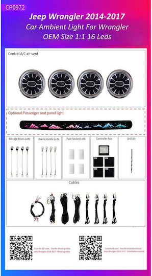 Ατμοσφαιρικός Φωτισμός Jeep Wrangler 2014-2017 Oem Ambient Light Kit 1:1