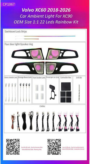 Ατμοσφαιρικός Φωτισμός Volvo Xc60 2018-2026 Oem Ambient Light Kit 1:1