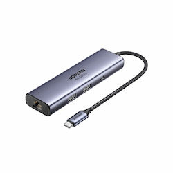 Ugreen CM512 USB-C Докинг Станция с DisplayPort 4K PD Ethernet