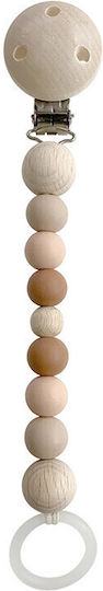 Kikadu Pacifier Clip with Wooden Polychrome Beads