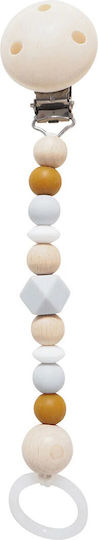 Kikadu Pacifier Clip with Beads Made of Polychrome Wood
