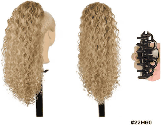Postiche Ponytail Synthetic Hair Kanekalon High Quality Clamper Water Wave Dark Blonde Highlights #22h60 50cm