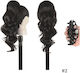 Ponytail Synthetic Hair Kanekalon High Quality Clamper Loose Curl Natural Black #2 Silver 50cm