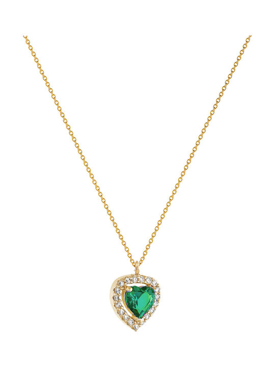Kritsimis Necklace With Heart Design In 14K Green Gold