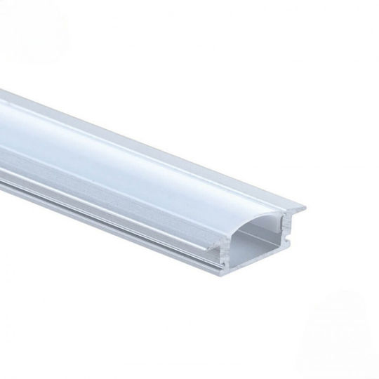 Jager Walled Aluminum Profile 2m Silver LED Strips Milky Cover LED5104