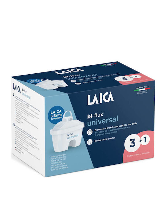 Laica Filtru de Apă de Schimb pentru Cană din Carbon Activat Bi-flux Universal 4 Bucăți