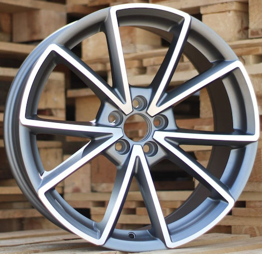 Audi Style 115 8x18 5x112 Et40/45 Gun Metal Matt Face Machined