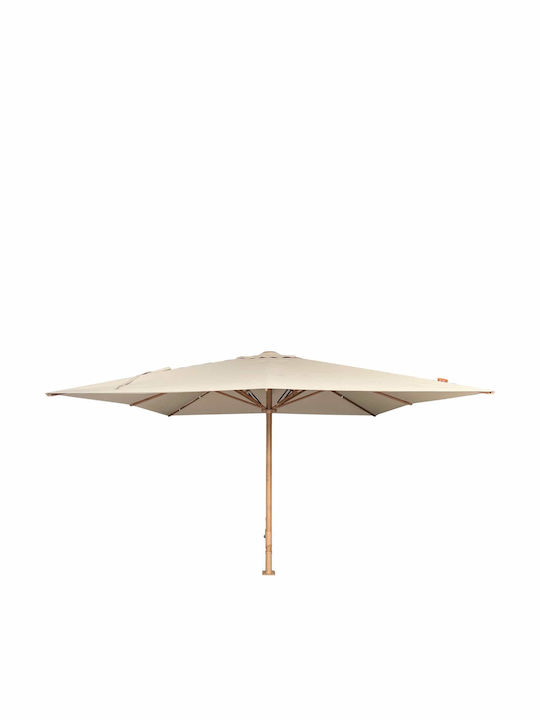 Professioneller Quadratischer Aluminium Garten- und Terrassen-Sonnenschirm Beige 4x4m
