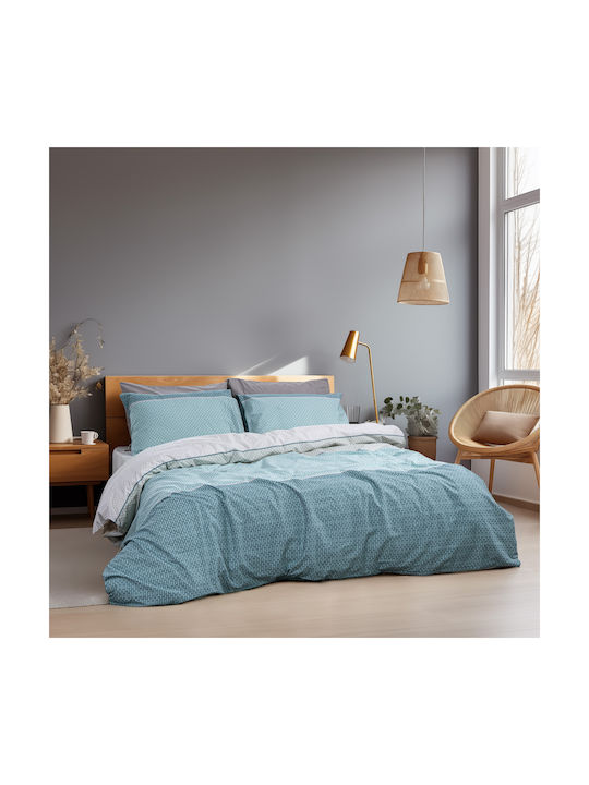 Lino Home Releaf Σετ Μαξιλαροθήκες Πετρόλ 52x75εκ.