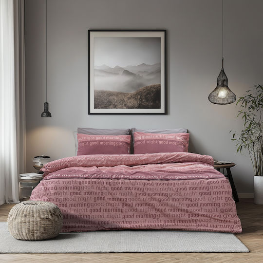Lino Home Nuvet Σετ Μαξιλαροθήκες Dusty Pink 52x75εκ.