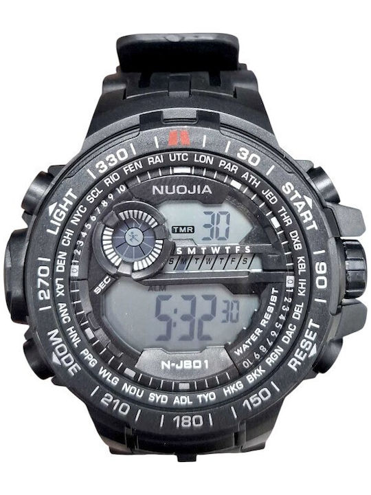 Digital Men's Watch 45mm Battery with Black Cer...