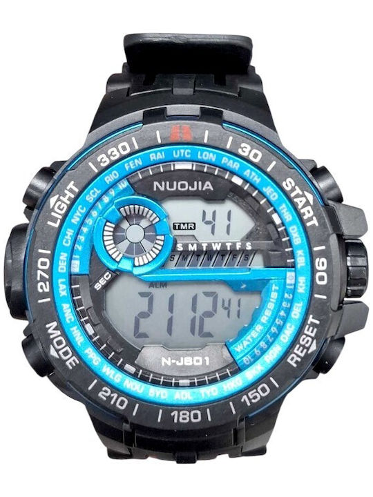Digital Men's Watch 45mm Battery with Black Cer...