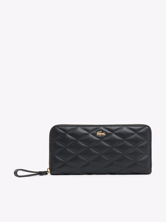 Lacoste Große Leder Damenbrieftasche Schwarz