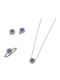 Kaloustian Schmuckset mit Halskette Ohrringe & Ring aus Silber mit Steinen