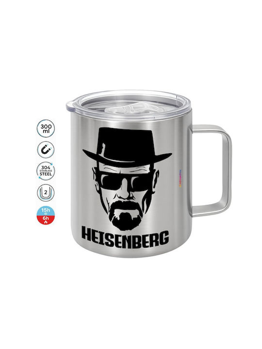 Koupakoupa Heisenberg Breaking Bad Tasse Metallisch Mit Deckel Silber 300ml