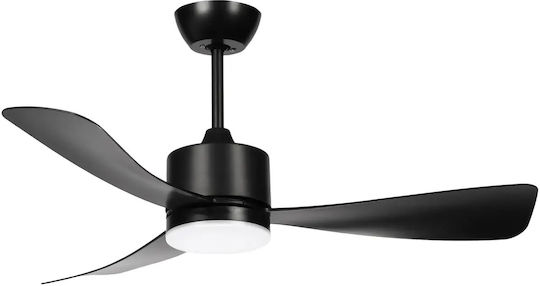 Metanor Deckenventilator mit Leuchte Schwarz