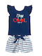 Kids Clothing Set with Shorts Summer 2 Pieces Blue