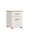 Bedside Table with Fabric Upholstery Beige 41x41x54cm