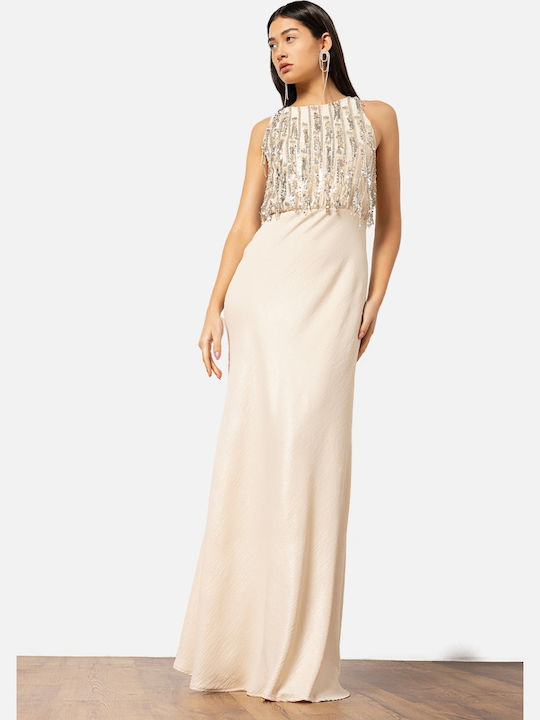 Teem Evening Dress Gold with Sequins