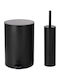 Sidirela E-4732 Metallic Bathroom Brush and Bin Set Soft Close 6L Black