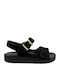Leather Women's Flat Sandals Flatforms Black
