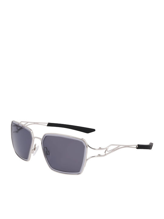 Nike Unisex Sunglasses with Gray Metallic Frame and Gray Lens