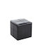 Living Room Stool Upholstered with Artificial Leather Black Black 31x31x31cm