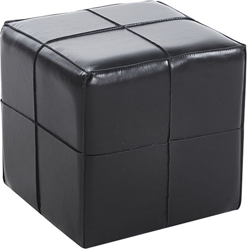 Taburet Cameră de Zi Îmbrăcat cu Piele Sintetică Negru Negru 31x31x31cm