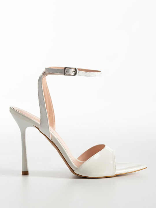 Bozikis Sandals Made of Patent Leather White K2...