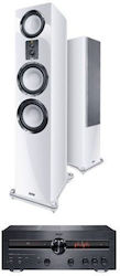Magnat Magnat Tonsystem 2.0 MA 900 Stereo HiFi Verstärker und Lautsprecher Signature 909 SIGNATURE909MA 400W mit Digital Media Player und Bluetooth Weiß