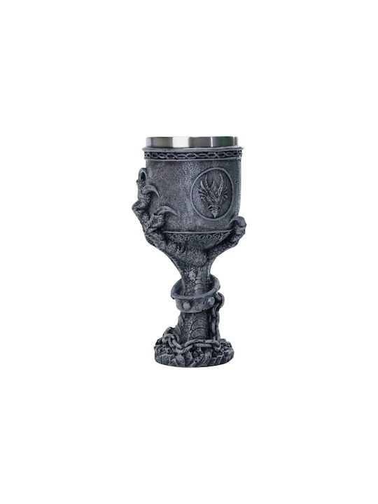 Glass of White Wine / Water from Plastic in Gray Color Goblet ac10050