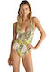 One Piece Swimsuit With Removable Padding Green