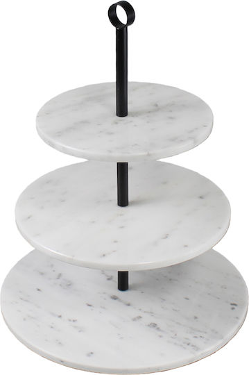 Espiel Πέτρινη Εταζέρα Λευκή Ø30xY36cm