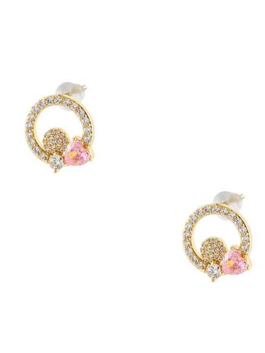 Loisir Vergoldete Ohrringe mit Steinen Rosa