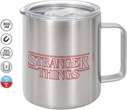 Koupakoupa Metallic Mug with Lid Silver 300ml