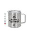 Koupakoupa Happy Halloween Pumpkin Tasse Mit Deckel Metallisch Silber 300ml